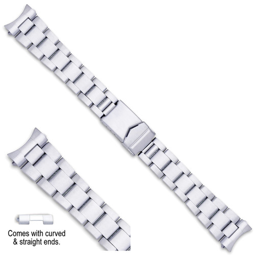 Oyster Style Link Metal Long Watch Band