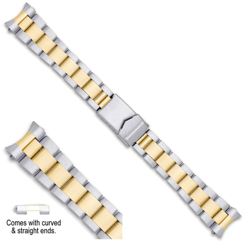ROLEX top quality 20mm genuine leather gents watch strap bracelet band  2/tone new,daytona,oyster | CLASSIC TIME PARTS