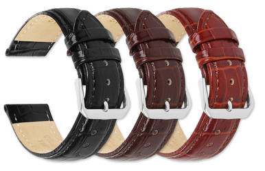 Crocodile Grain Leather Replacement Watch Band