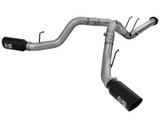 49-43122-B Large Bore-HD 4 IN 409 Stainless Steel DPF-Back Exhaust System w/Black Tip Ford Diesel Trucks 15-16 V8-6.7L (td)