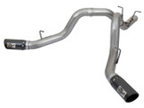 49-44086-B Large Bore-HD 4 IN 409 Stainless Steel DPF-Back Exhaust System w/Dual Black Tips GM Diesel Trucks 17-19 V8-6.6L (td) L5P