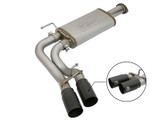 49-46032-B Rebel Series 3 IN Cat-Back Exhaust System w/ Dual Mid-Side Exit Black Tips Toyota Tacoma 16-23 V6-3.5L