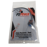 PSI Power 6-inch Duramax fuel pressure regulator pigtail with 2-way Bosch connector (blue key), L5P compatible, part number PSI2002. PSI Power 6-inch Duramax fuel pressure regulator pigtail with 2-way Bosch connector (blue key), L5P compatible, part number PSI2002.