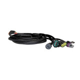 Performance Module for 2.9L, 4.5L, 6.8L, 8.1L, and 9.0L John Deere Tier II, III, and IV Engines (model JDCR2000) featuring a durable black housing with labeled connectors and plug-in wiring harness, designed to enhance engine power, torque, and overall performance across multiple engine sizes.