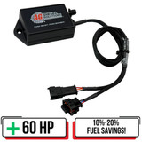 Performance Module for 6.7L Komatsu Tier IV Final Engines (model KOM6701) featuring a durable black housing with labeled connectors and plug-in wiring harness, engineered to enhance engine power, torque, and fuel efficiency.