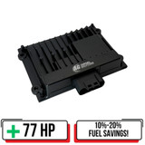 Performance Module for 7.4 & 8.4L SISU Tier IV Final Engines (model SISU7012F) shown with a robust black housing, labeled connectors, and plug-in wiring harness, designed to improve engine power, torque, and overall efficiency.