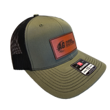 Sage and black AG Diesel Solutions Patch Richardson 115 Hat with an AG Diesel Solutions patch, featuring a breathable cotton-poly blend and adjustable snapback closure