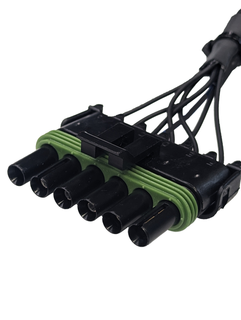 PSI Power 8-inch John Deere fuel pump pigtail with 6-way Aptiv connector wiring harness, part number PSI2018. PSI Power 8-inch John Deere fuel pump pigtail with 6-way Aptiv connector wiring harness, part number PSI2018.
