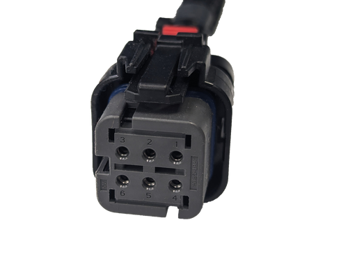 PSI Power 8-inch John Deere injector pigtail with 6-way TE Connectivity wiring harness, part number PSI2019.