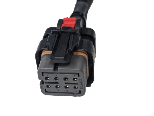 PSI Power 8" John Deere Injector Pigtail – Grey 8-Way TE Connectivity Wiring Harness