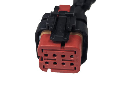 PSI Power 8" John Deere Injector Pigtail – Red 8-Way TE Connectivity Wiring Harness
