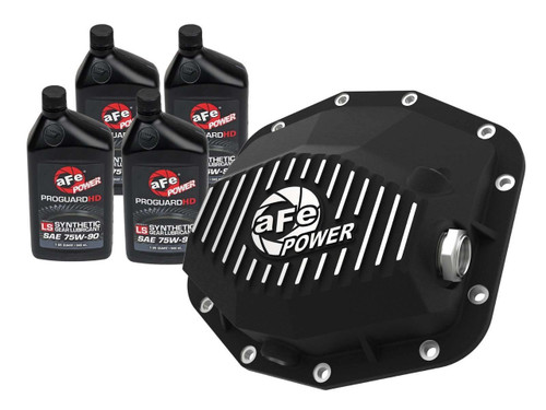46-71281B aFe POWER Pro Series Rear Differential Cover Black w/ Machined Fins & 