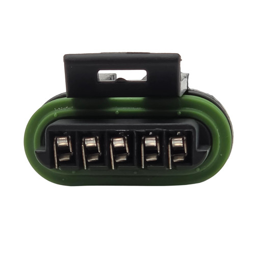 Close-up of PSI Power PSI2069 6-inch 5-way Aptiv connector pigtail for Detroit injectors and GM LS2 ignition coils