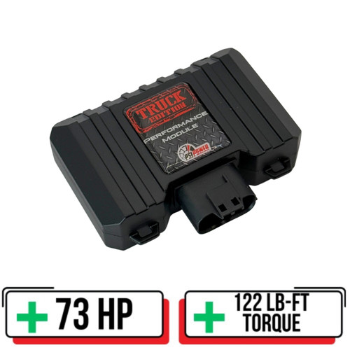 Performance Module for 2017–2019 6.7L Powerstroke Engines – 62300 shown with module box, wiring harness, and connectors for easy plug-and-play installation.