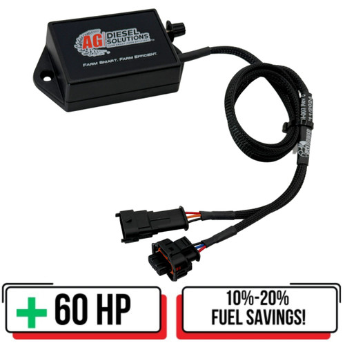 Performance Module for 6.7L Komatsu Tier IV Final Engines (model KOM6701) featuring a durable black housing with labeled connectors and plug-in wiring harness, engineered to enhance engine power, torque, and fuel efficiency. Performance Module for 6.7L Komatsu Tier IV Final Engines (model KOM6701) featuring a durable black housing with labeled connectors and plug-in wiring harness, engineered to enhance engine power, torque, and fuel efficiency.