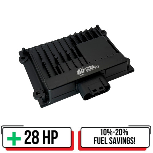 Performance Module for 3.8L Kubota Tier IV Final Engines (model KUB3804) shown with a compact black housing, labeled connectors, and plug-in wiring harness, engineered to enhance engine power, torque, and overall performance.