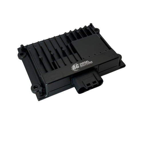 Performance Module for 19.0L QSK Cummins Tier II Engines (model QSK5192) featuring a robust black housing with labeled connectors and plug-in wiring harness, designed to enhance engine power, torque, and overall performance.