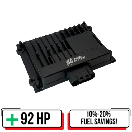 Performance Module for 9.8L 7-Cylinder SISU Tier IV Interim and Tier IV Final Engines (model SISU7098) shown with a durable black housing, labeled connectors, and plug-in wiring harness, designed to improve engine power, torque, and efficiency.