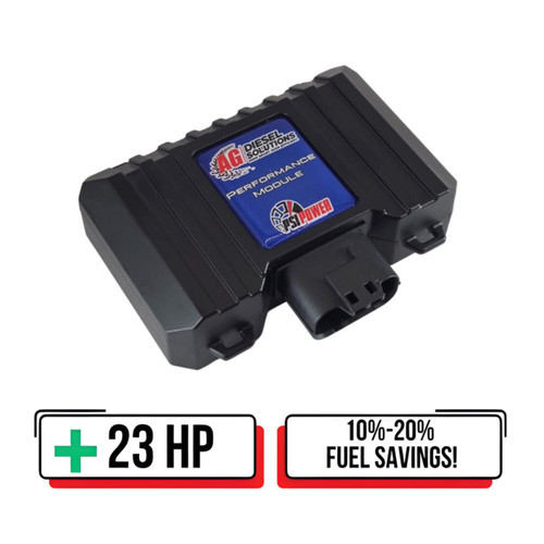 Performance Module for 1.5L, 1.6L, 2.1L, and 2.2L Yanmar Tier IV Final Engines (model YM1522) featuring a compact black housing with labeled connectors and plug-in wiring harness, designed to enhance engine power, torque, and overall efficiency.