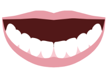 Mouth showing bottom teeth