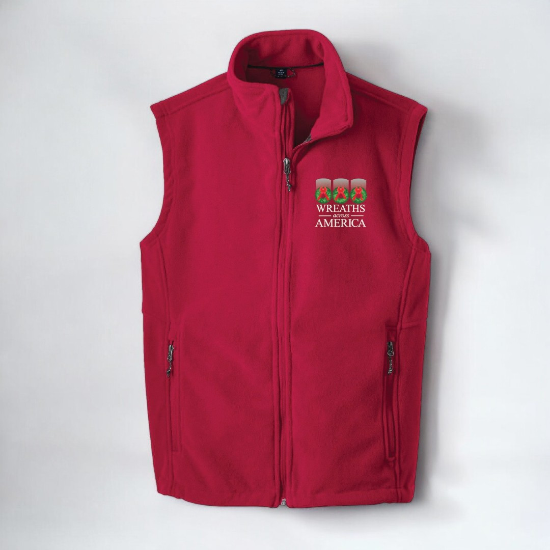 Red WAA Logo Fleece Vest - Wreaths Across America
