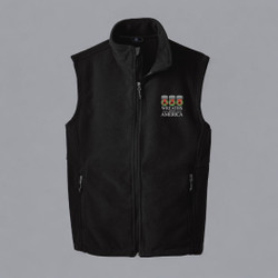 Black WAA Logo Fleece Vest - Wreaths Across America