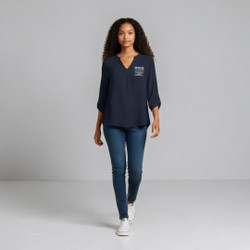 Womens Navy Dress Shirt