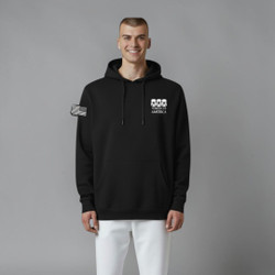 Black Hoodie with American Flag Sleeve
