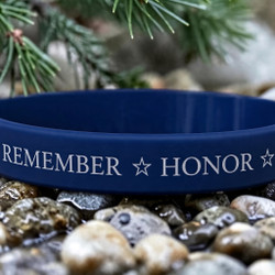 NEW!! Navy REMEMBER*HONOR*TEACH Wristband - Adult