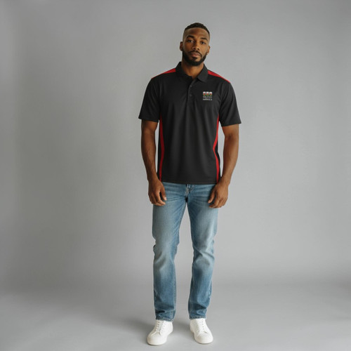 Micro-Mesh Red & Black Polo