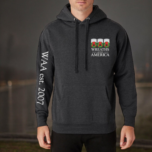 Cotton Heritage Sleeve Print Hoodie | Charcoal Heather Cotton Heritage Sleeve Print Hoodie | Charcoal Heather