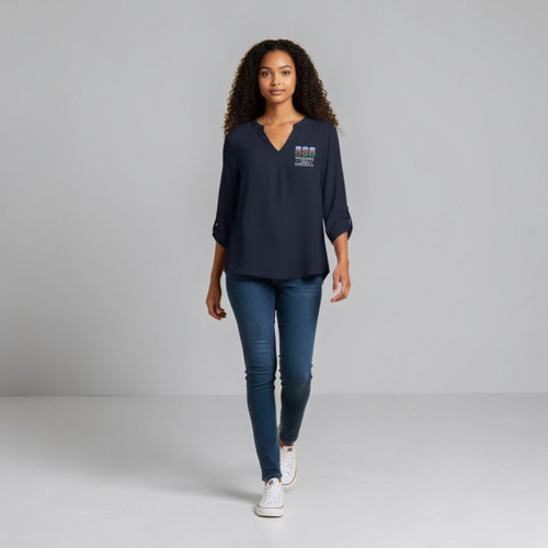 Womens Navy Dress Shirt