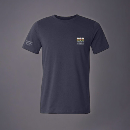 Navy Short Sleeve Logo Tee with R*H*T Sleeve