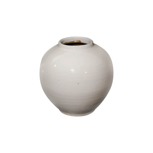 Creamy Ceramic Apple Shaped Pot - Large