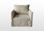 Naples Slipcovered Swivel Sofa Chair-Wash Linen Light Beige 39x40x35.5H
