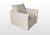 Naples Slipcovered Swivel Sofa Chair-Wash Linen Light Beige 39x40x35.5H