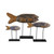 Woodcarving Fish With Iron Stand Vintage Style Medium(size & color vary )