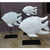 White Wooden Fish With Iron Base - Small