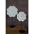 White Wooden Flower With Iron Base - Large