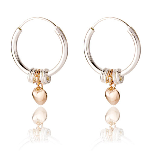 Sweetie Heart Hoop Earrings - Rose Gold