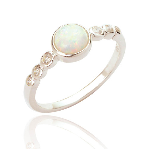 Maci Stone Ring - White Opal