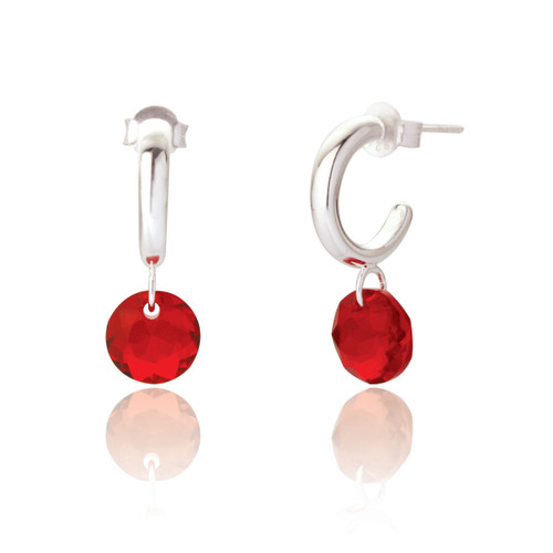 SC20 July Hoop - Ruby Birthstone SC20 July Hoop - Ruby Birthstone