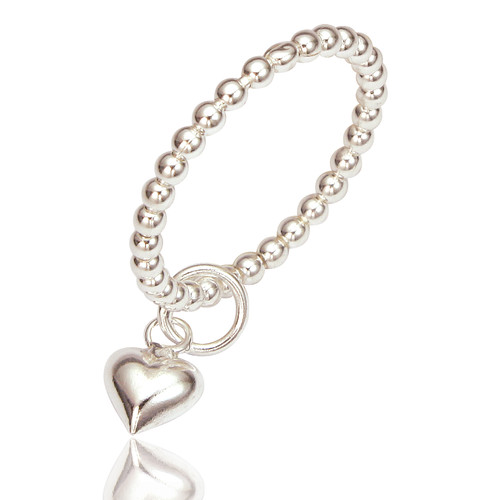 Lulu Heart Stacking Ring - Silver