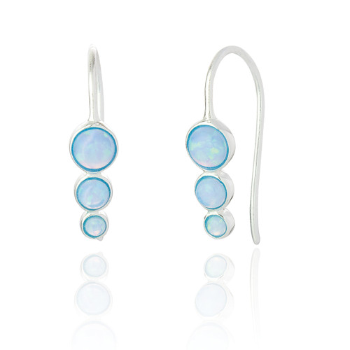 Hama Blue Opal Earrings - Silver