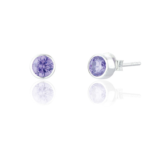 SB3 June Birthstone Stud Earrings - Amethyst SB3 June Birthstone Stud Earrings - Amethyst