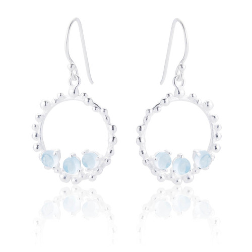 Conni Blue Topaz Drop Earrings - Silver