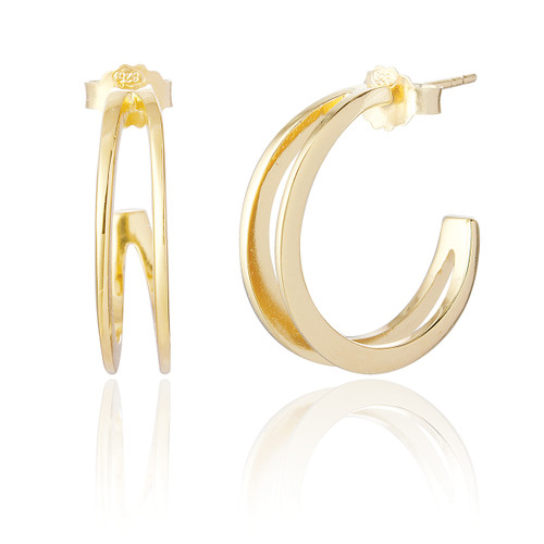 Aure Double Hoop Earrings - Gold