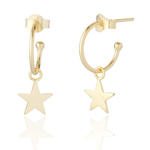 Adelie Star Hoop Earrings - Gold Plate