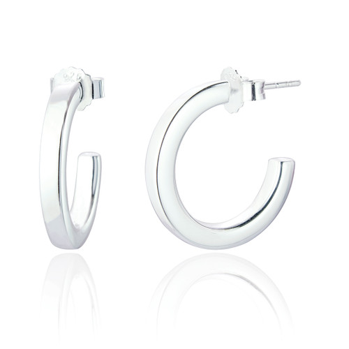 Reese Chunky Hoop Earrings - Silver