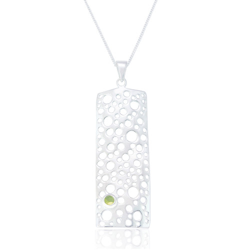 Hali Peridot Pendant & Chain - Silver